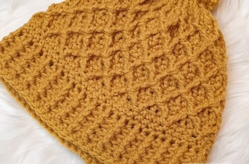 Crochet Bonnet Free Pattern: Using The 'Diamond' Stitch 21 471754115 1174439504245689 6543453713723615170 n