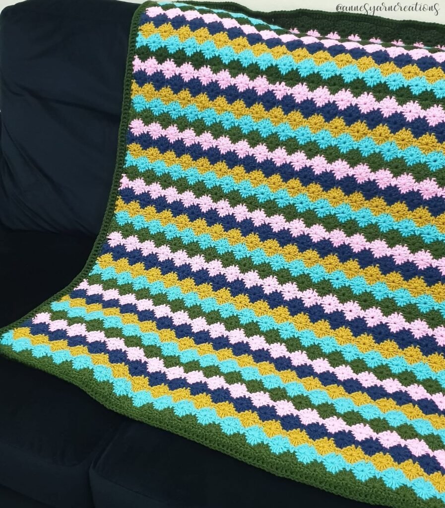 Crochet Blanket Free Pattern: Using Harlequin Stitch 13 475082167 1195120898844216 3376876423748085452 n