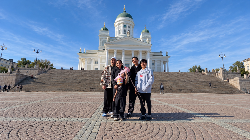 Family at Helsinki Cathedral