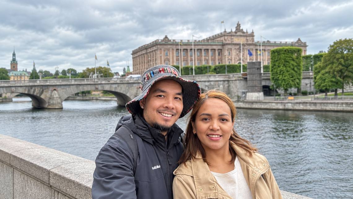 Smiling Couple by Stockholms Royal Palace