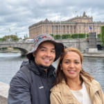 From Finland to Stockholm, Sweden: Our First Family Ferry Cruise 4 Smiling Couple by Stockholms Royal Palace