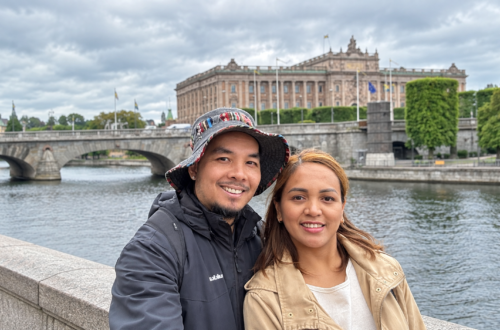 Smiling Couple by Stockholms Royal Palace